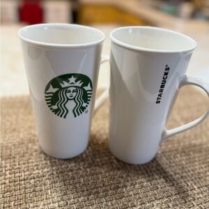 Starbucks White Ceramic Mugs Set